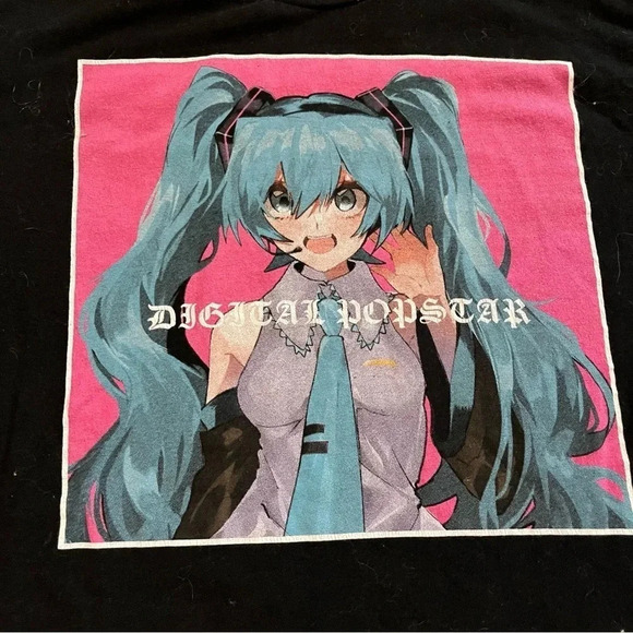 Hatsune Miku Digital Popstar Shirt M Black Short Sleeve T-shirt Anime Crypton - Picture 2 of 6